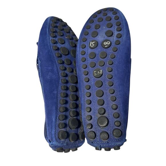 Mercanti Fiorentini Mens 7 B Blue Suede Leather Driving Loafers Slip On Italian - Picture 11 of 13